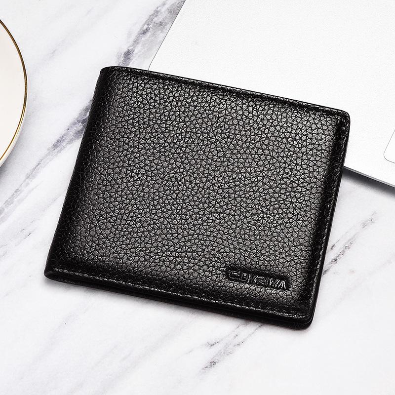 Leather Wallet Men's Short New Thin Change Wallet Card Bag Simple First-layer Cowhide Wallet