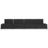 VidaXL Salon de jardin 4 pcs Résine tressée Noir