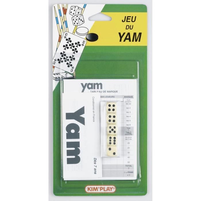 Jeu de yam - KIM PLAY - Dés de jeu - Blanc et Noir - Mixte - Enfant - A partir de 3 ans