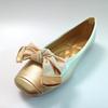 Bow Flat Shoes Women Ballet Flats Metallic Gold Square Toe Slip-On Casual for Daily Wear All-Day Comfort Plus Size 42