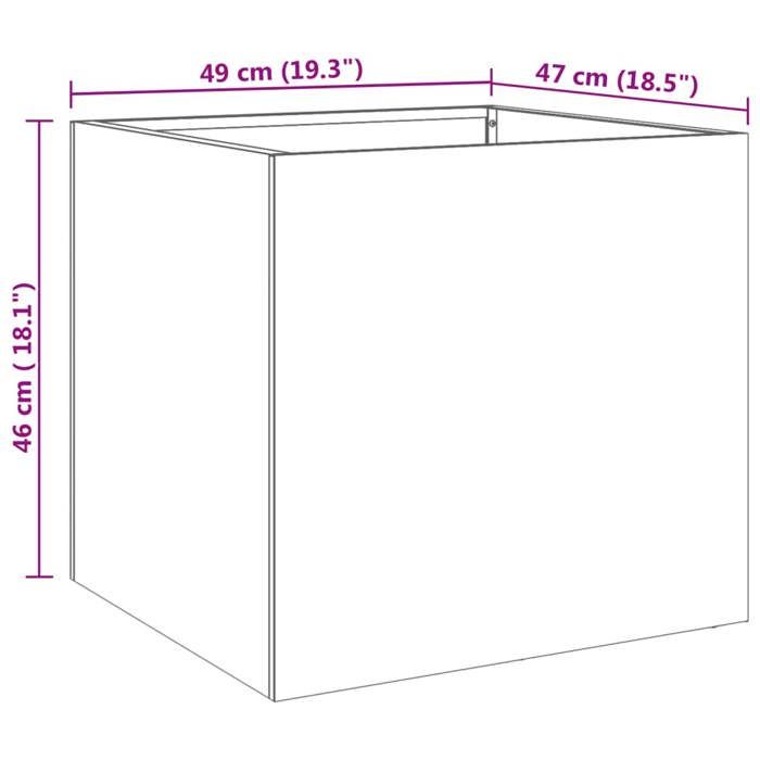 VidaXL Jardinière, Lit Surélevé, Bac à Fleurs, Pot de Plantes, Boîte à Fleurs Jardin Patio Terrasse, Argenté 49x47x46 cm 841567