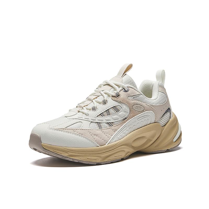 Anta Cushioning Anti-Slip And Wear-Resistant Low-Top Casual Running Shoes Women's White Beige Sneakers