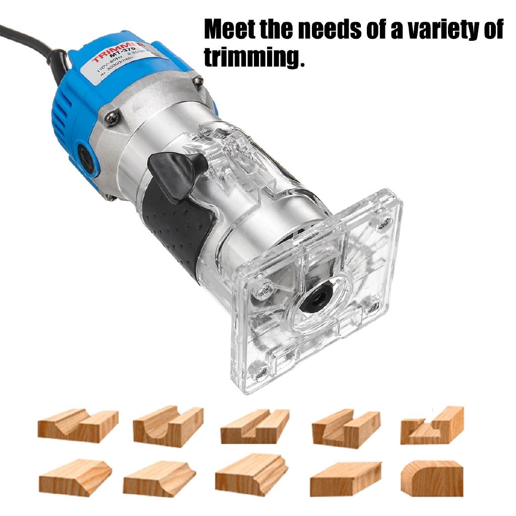 220V Wood Laminate Palms Router Bits Set 1/4" Electric Hand Trimmer Joiners Tool Carving Machine