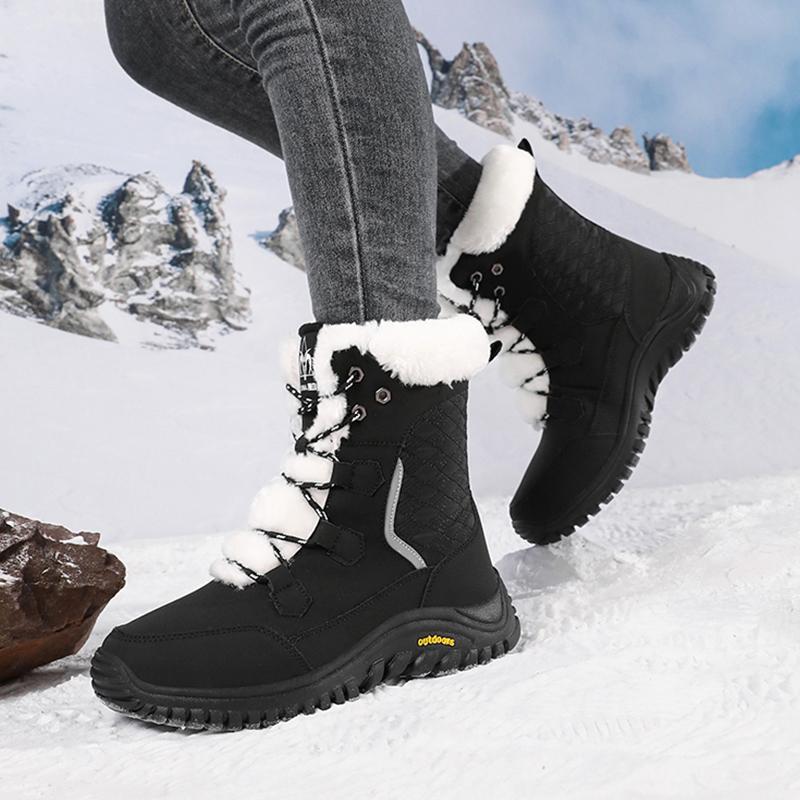 Women's Winter Plus Size Snow Boots for Outdoor Travel Thick Soft and Comfortable Women's High Cut Cotton Boots