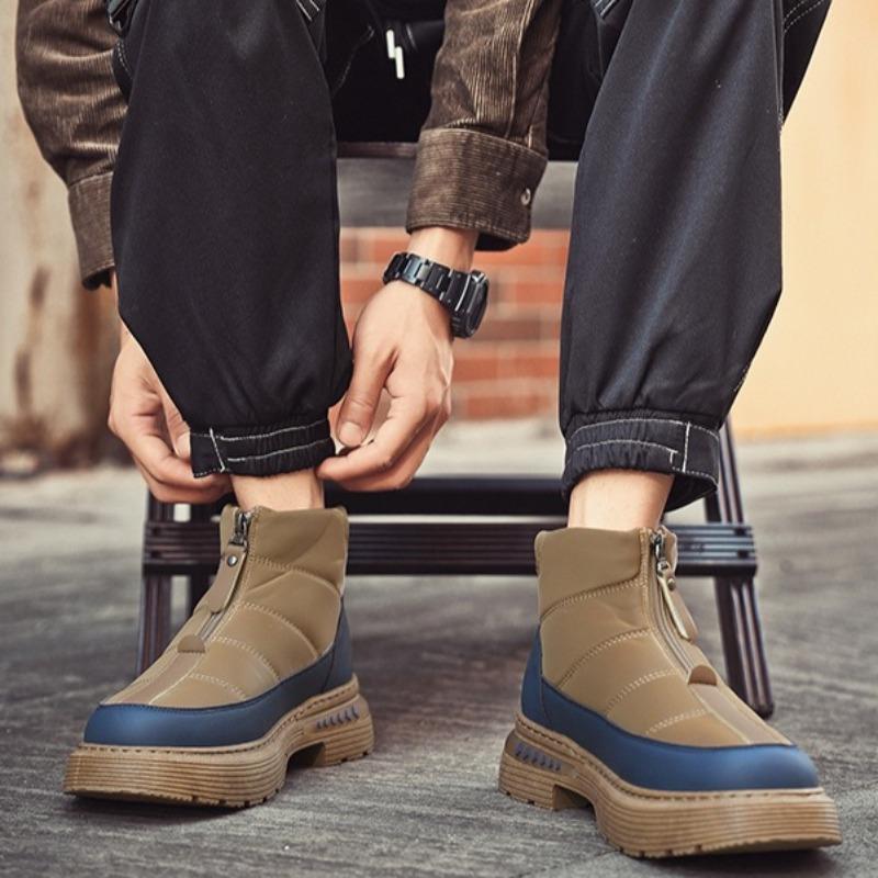 Shoes for Men Winter Thickened Down Cloth Casual Mens Shoes High-quality Platform Boots High-top Tooling Shoes Zapatillas Hombre