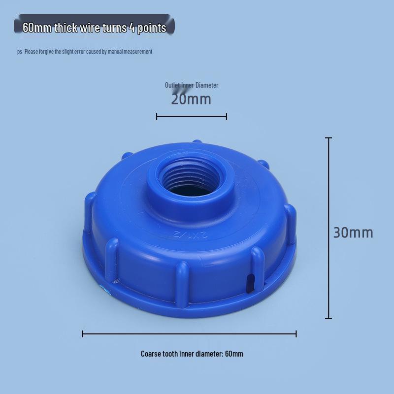 IBC Ton Barrel Valve Adapter Cover: 4-Point, 6-Point, 1-Inch Double Inner Tooth Center Ring Adapter
