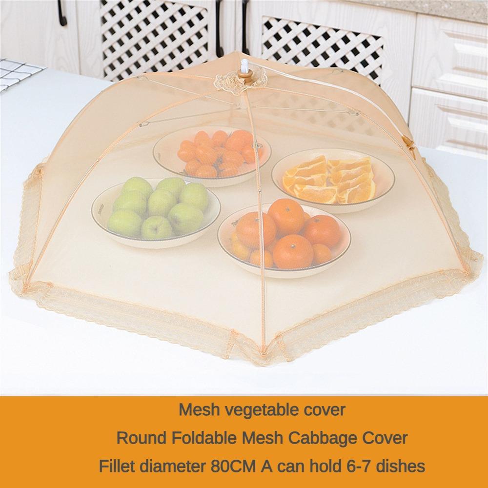Kryt na zeleninu Odolný proti mouchám Multifunkční Síťovaný Skládací Domácí nářadí Zeleninový poklop Domácí Prodyšný Jednoduchý k použití Krajka