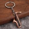 Saxophone Mini Instruments Keychain Key Holder Car Pendant Trend Metal Keyring  Gifts