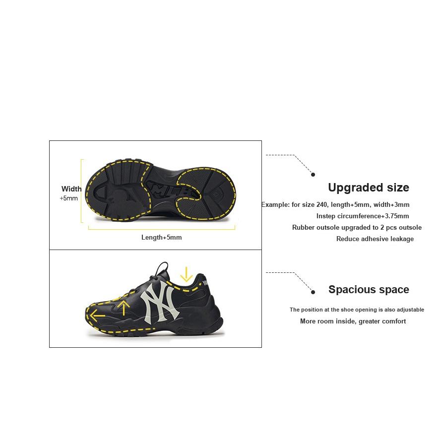 MLB Big Ball Chunky Classic Upgraded Retro Print Height Increasing Low Top Dad Shoes Unisex Sneaker Black 3ASHC104N-50BKS