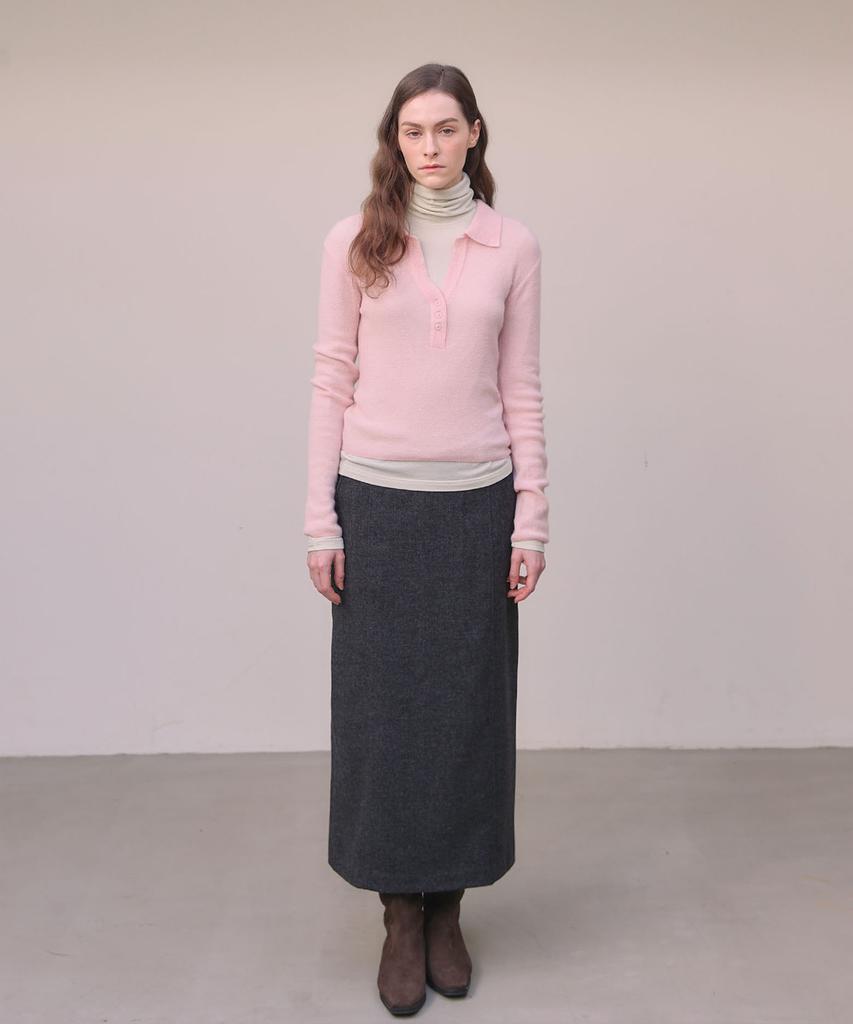 OURO Collar Alpaca Knit [ Pink ]