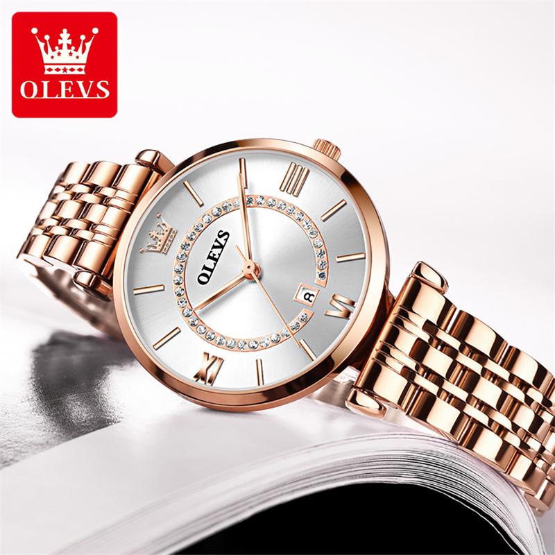 New OLEVS High Quality Watch Women Simple Style Fashion Rose Gold Waterproof Quartz WristWatches Ladies Watch Reloj Para Mujer