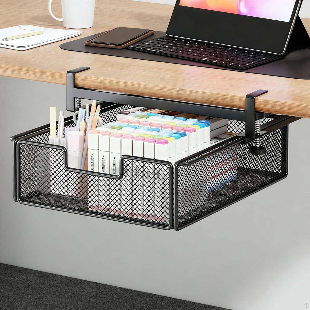 Cesto per Cassetto, Cassetto Appeso in Ferro, Scaffale Estraibile, Uso Versatile per Ufficio, Stanza del Dormitorio,