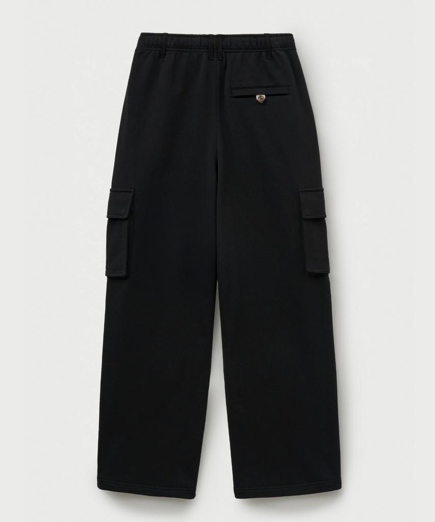 Seteo Cargo Wide Sweatpants Black