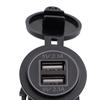 5V 2.1A Dual USB Charger IP66 Waterproof Car Charging Socket Power Outlet Compatible for Car Boat Marine
