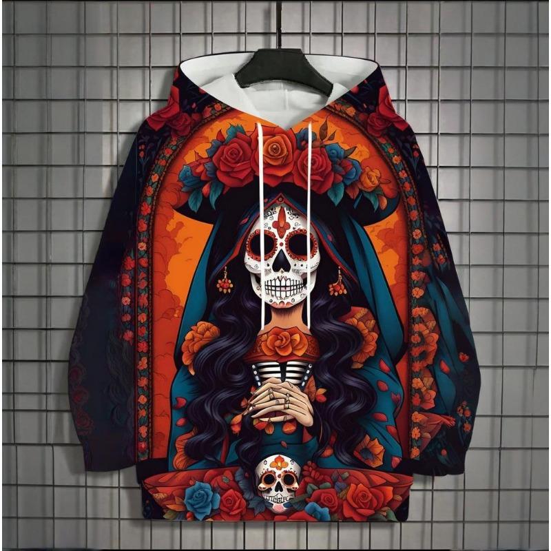 Autumn New Men's 3d Mexican Day Of The Dead Printed Hoodie For Men And Women Casual Fashion Men's Hoodie Street Men's Tops