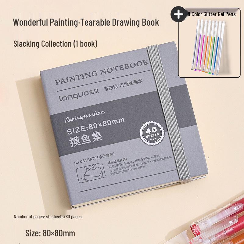 Blue Fruit Acrylic Cardstock Drawing & Doodling Mini Watercolor Pocket Book with Thickened Blank Pages