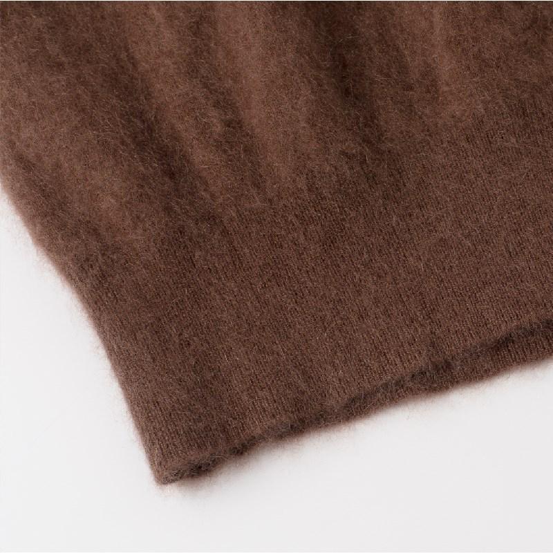 Women's Loose-Fit Brushed Cashmere Cardigan - Trendy Round Neck Knitted Sweater 2025