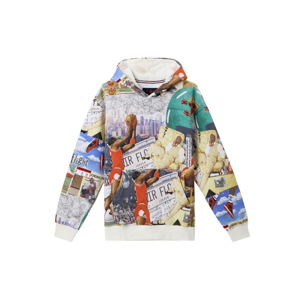 Jordan Hanorac cu glugă sport casual de exterior Brooklyn Fleece cu imprimeu litere pentru bărbați Hanorace Sail FV7298-133