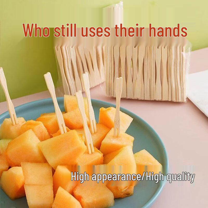 ZISIZ Bamboo Disposable Fruit Forks