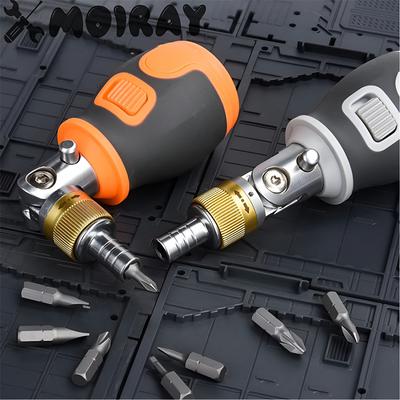 Mini wkrętak grzechotkowy 8 w 1 Precyzyjne narzędzia wielofunkcyjne Magnetyczne bity Domowy wielofunkcyjny Kieszonkowy przenośny śrubokręt