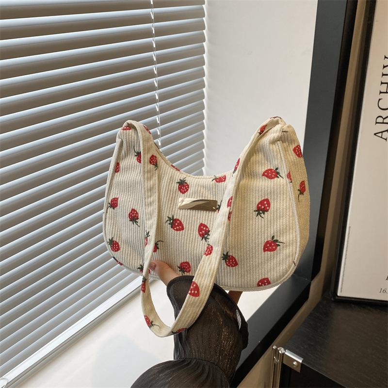 Sweet Floral Shoulder Bag Trendy Underarm Small Square Bag Versatile Fashion Messenger Bag Women's Bag