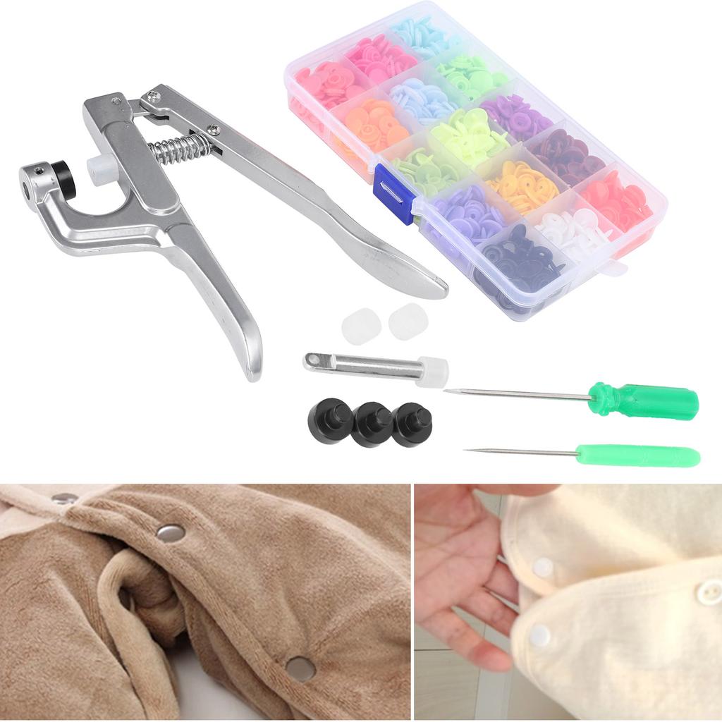 Button Tool Snap Fasteners Hand Pressing Pliers Snap Fasteners Kit Sewing Button Punching Machine Hand Pressing Pliers Tools Set