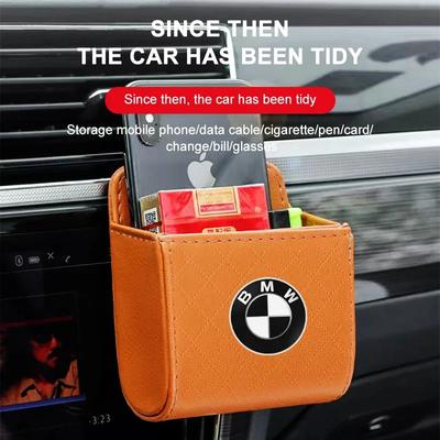 Car Sticker Car Storage Air Outlet Debris Bag Hanging Mobile Phone Holder For 50th E91 E92 E93 E60 F10 F30 E39 E36 E87 X3 X5