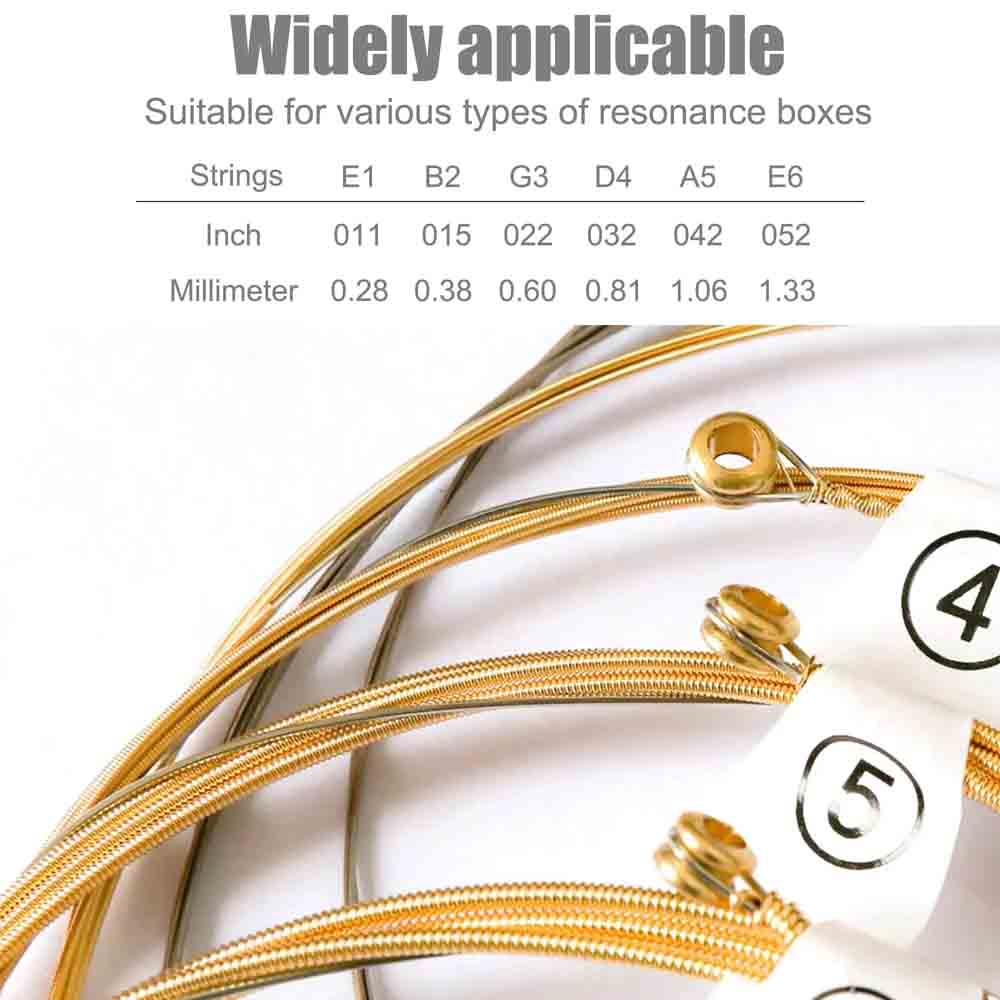 6pcs/set High-quality Acoustic Guitar Strings 1-6 Replacement Brass Guitar Strings Ensure Bright and Clear Timbre Quality String