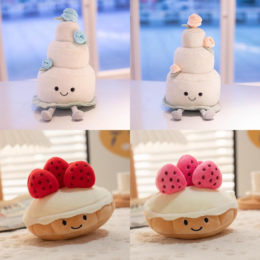 Cake Birthday Plush Toys Rainbow Cake Design Soft Stuffed Dolls Girls Gifts