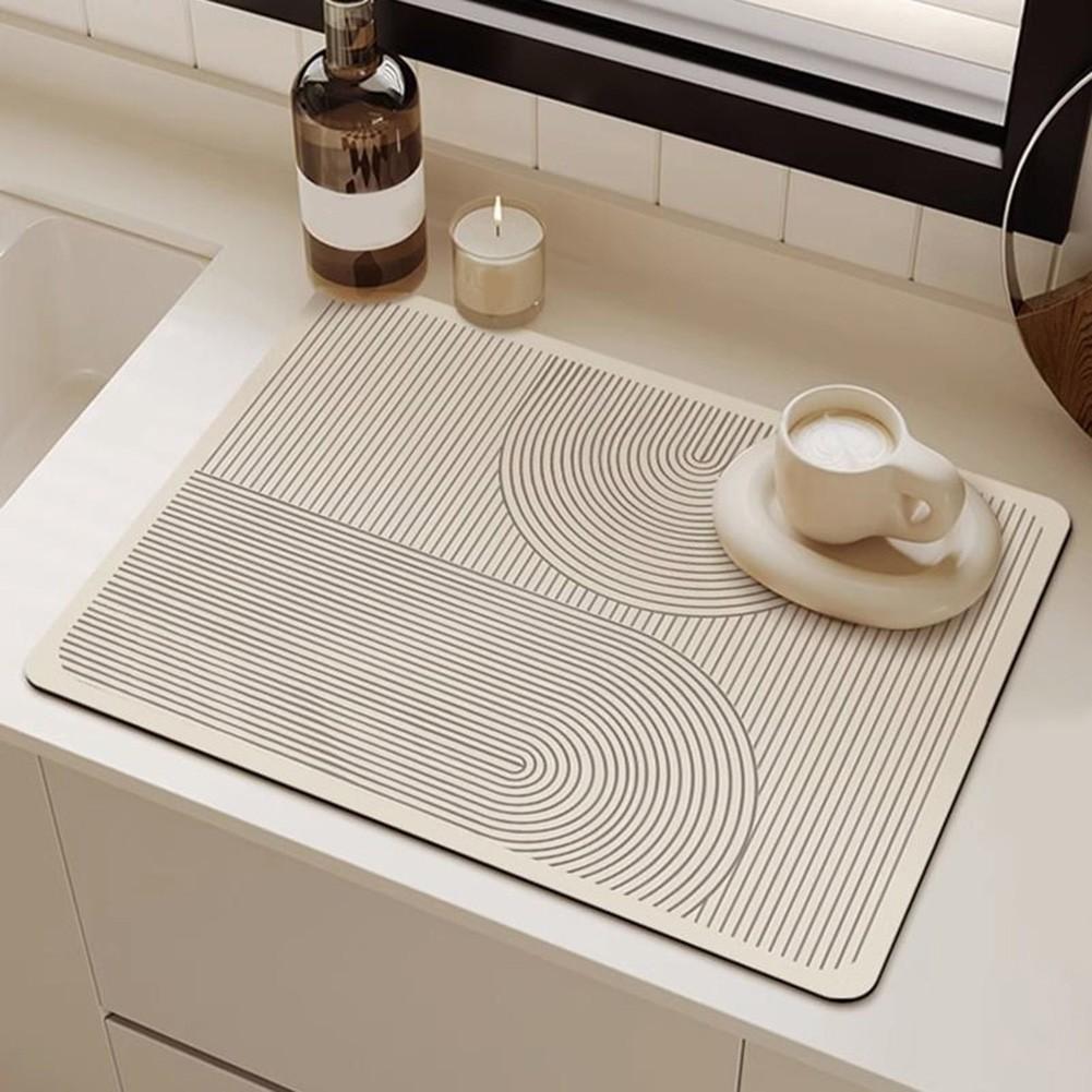 Alfombrilla de Diatomeas Absorbente de Secado Rápido Almohadilla de Drenaje Moderna Alfombrilla de Cocina