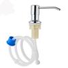 Stainless Steel Soap Dispenser Pump Head with Extended Silicone Tube Hand Soap Dish Soap Dispenser Pump No-Refill Pump Head