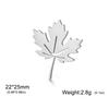 Fashion Maple Leaf Metal Brooch Gold-plated Plant Lapel Pins Skirt Hat Badges Stainless Steel Jewelry Accessories New Year Gifts