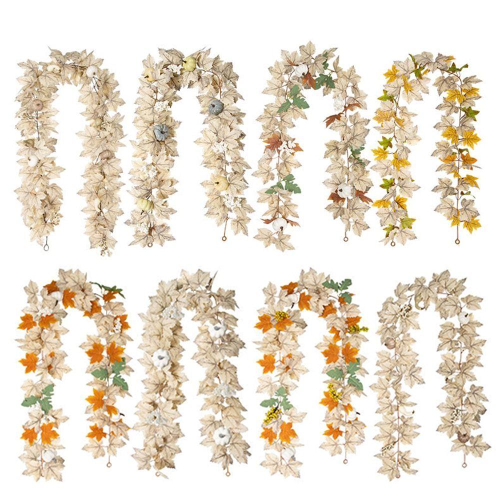 Artificial Flowers Artificial Maple Leaf Vine Garland Hanging Plants Thanksgiving Decorations