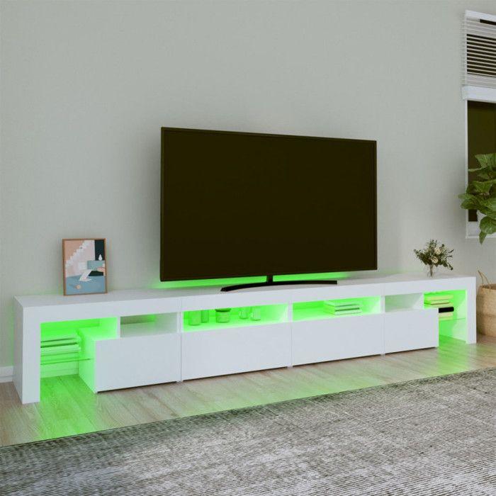 VidaXL Meuble TV avec Lumières LED Centre de Divertissement Rangement Meuble Média Meuble de Salon Salle de Séjour Maison 3152818