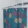 Floral Shower Curtain Blue Purple Design For Bathroom Decor Waterproof Fabric Splash Backdrops Decoration With Rod Pocket Rings