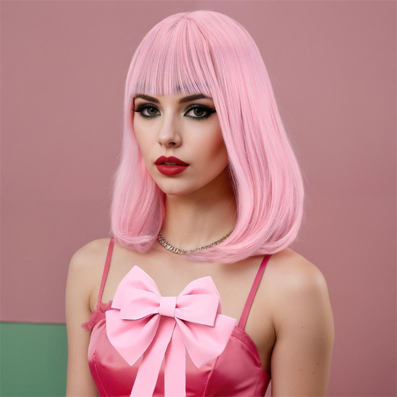 Short Wigs for Women Synthetic Hair Cosplay Wig with Bangs Straight Anime Movie Costume Party Halloween Wig Drag Queen