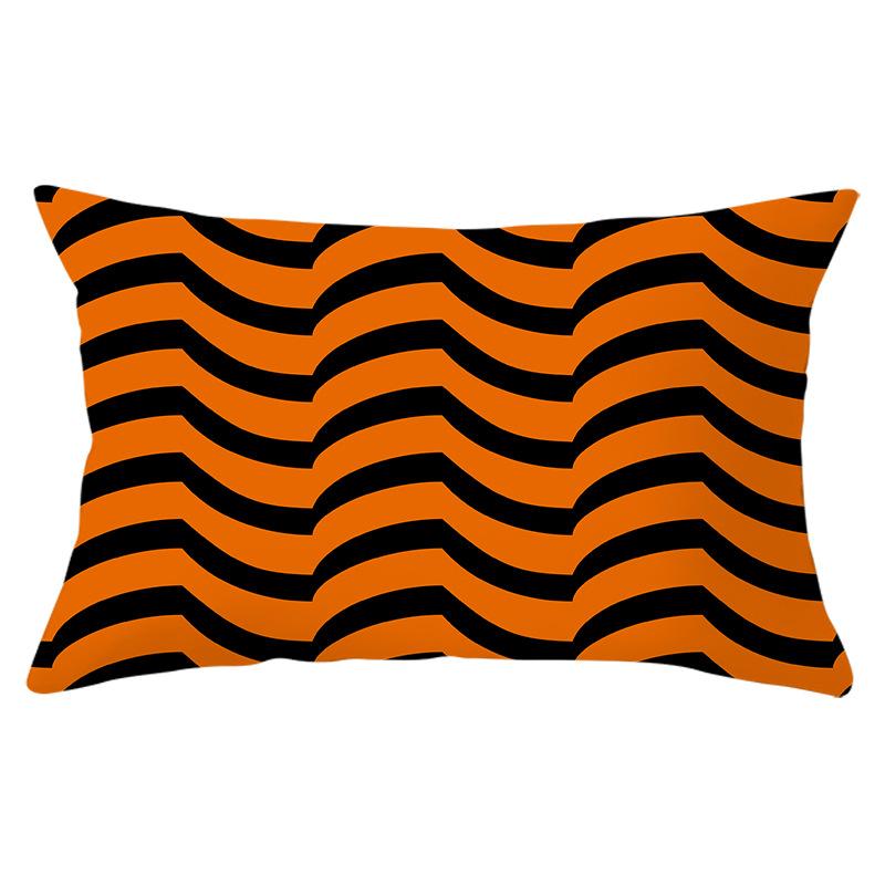 Halloween Orange Series Peach Skin Waist Pillow Cover New Rectangular Sofa Cushion Cover