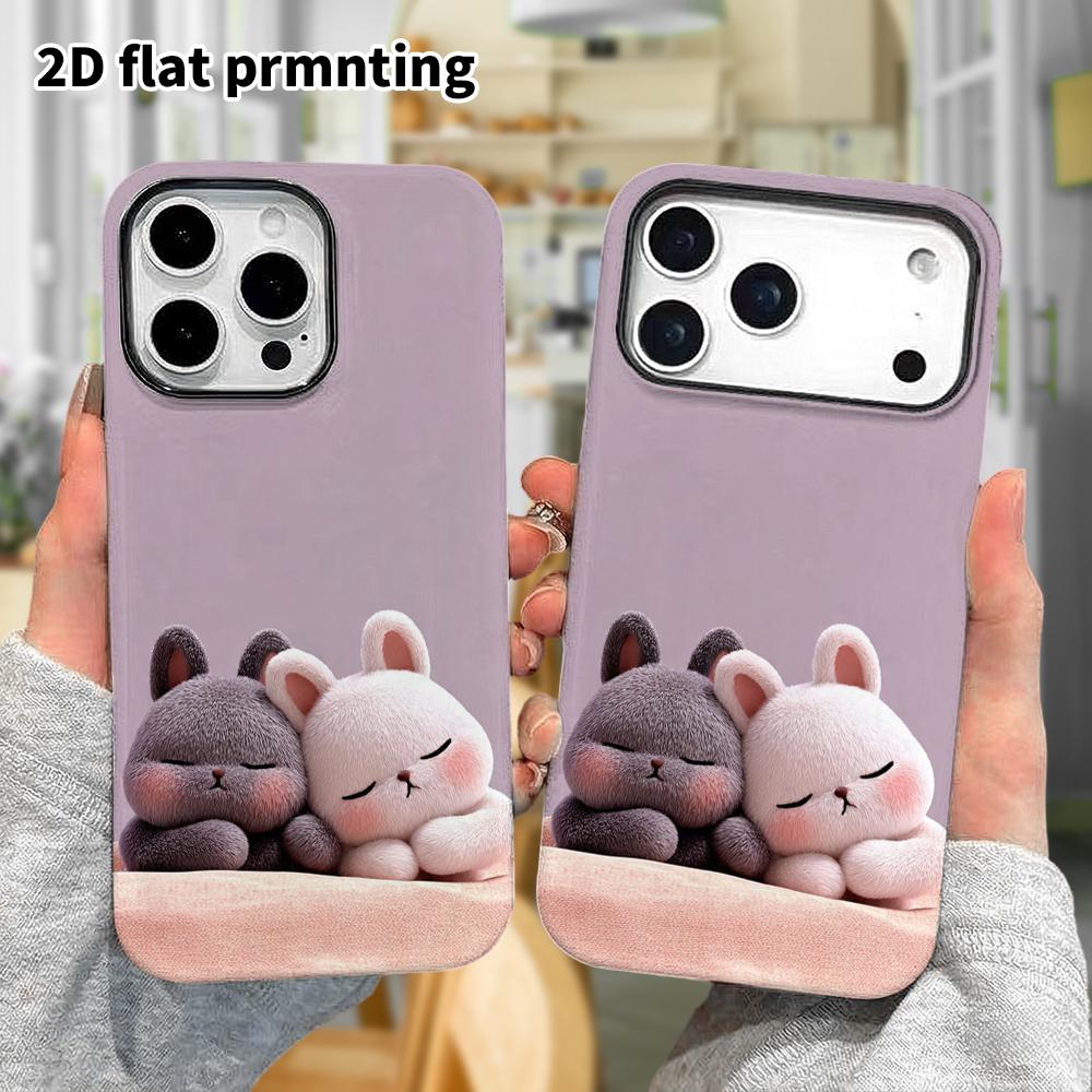 Phone Case: 2D flat Samsung Galaxy A34 A35 M05 M06 S20 S22 S21 FE Plus 5G protective case, gray rabbit and white rabbit, perfect Christmas and Hallowe