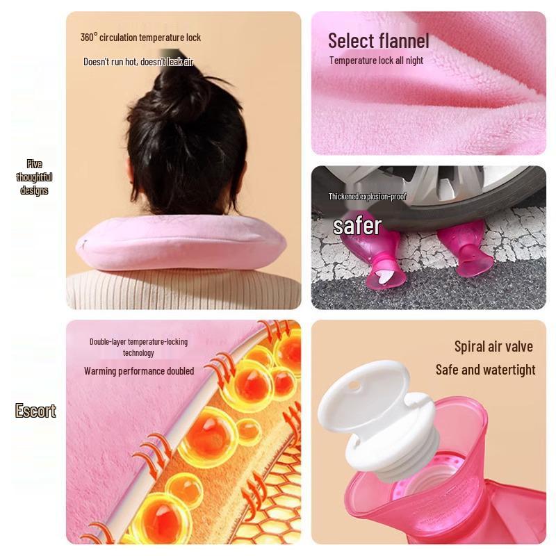 Cervical Spine Hot Water Bag Set: Neck & Shoulder Compress with U-Shaped Pillow and Scarf