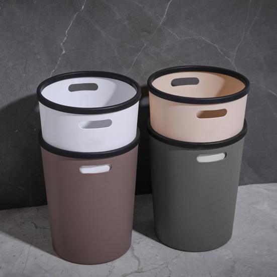 Garbage Bin Modern Style High Capacity Large Opening Shatterproof with Compression Ring Keep Tidy Smooth Surface Household Large Trash Can for Home