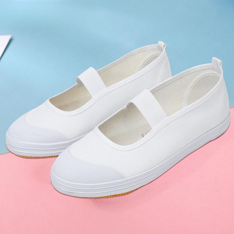 Sapatos de Dança para Crianças Tênis de Lona Respiráveis para Bebês Sapatos Brancos para Ginástica Indoor Fantasias Sapatos de Lona para Dança