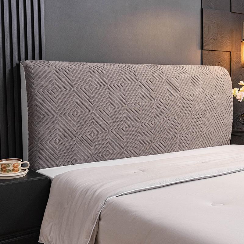 Stretch Bed Headboard Cover Soft Velvet Bed Head Slipcovers All-inclusive Solid Color Bedside Backrest Dust Protector Coversr
