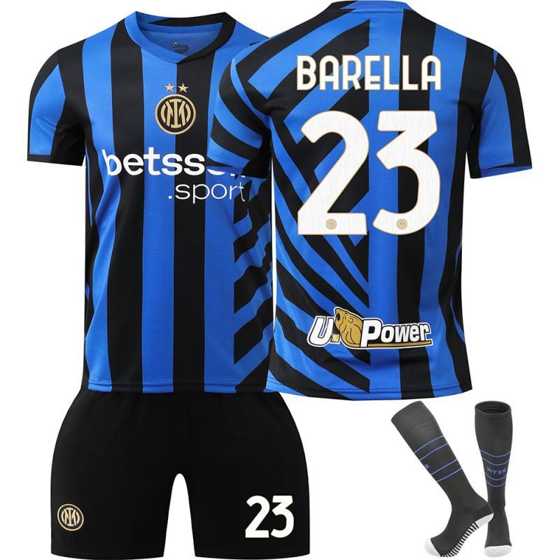 2425 Inter Mailand Heimfußballtrikot Nr. 10 Lautaro 9 Thuram 23 Barrera Kinder Trikot Herren Damen Set