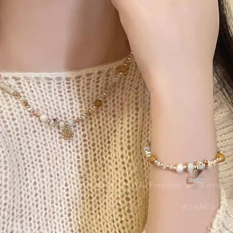 Colorful Beaded Necklace - Ethnic Style Chinese Retro Light Luxury for Women