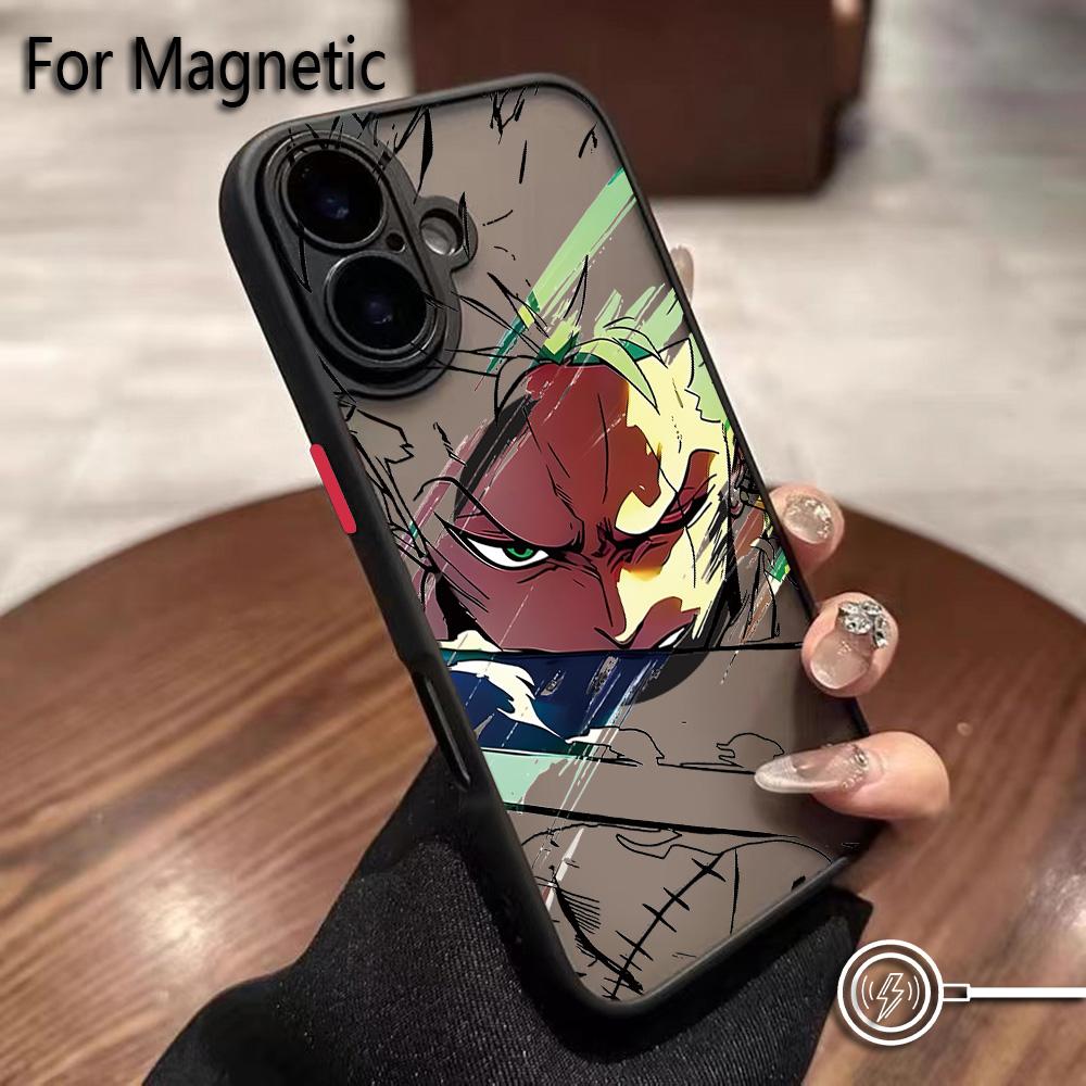 Anime Ones Pieces Luffys Zoros Phone Case for iPhone 17 16 15 14 13 12 11 Air Pro Max Mini XR XS X 7 8 6 6s Plus Matte Magnetic