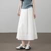 Demana 100% Cotton Summer Elegant Shirred Waist A-line Midi Skirt