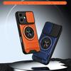 For iPhone 17 Case Compatible with MagSafe Ring Holder Foldable Kickstand TPU PC Phone Cover with Camera Lens Slider