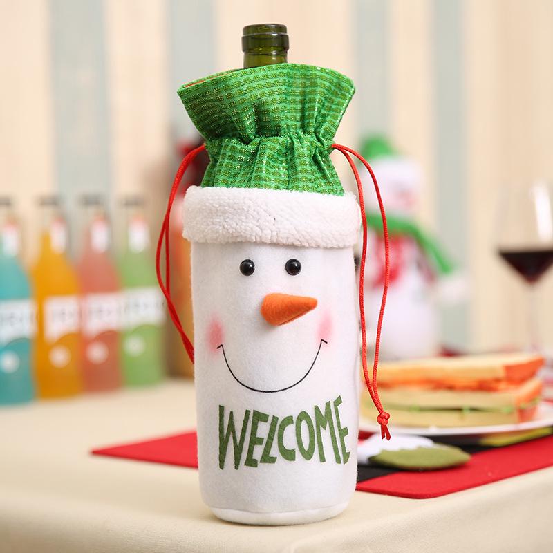 Santa Claus Christmas Wine Bottle Bag - Holiday Table Decoration Gift