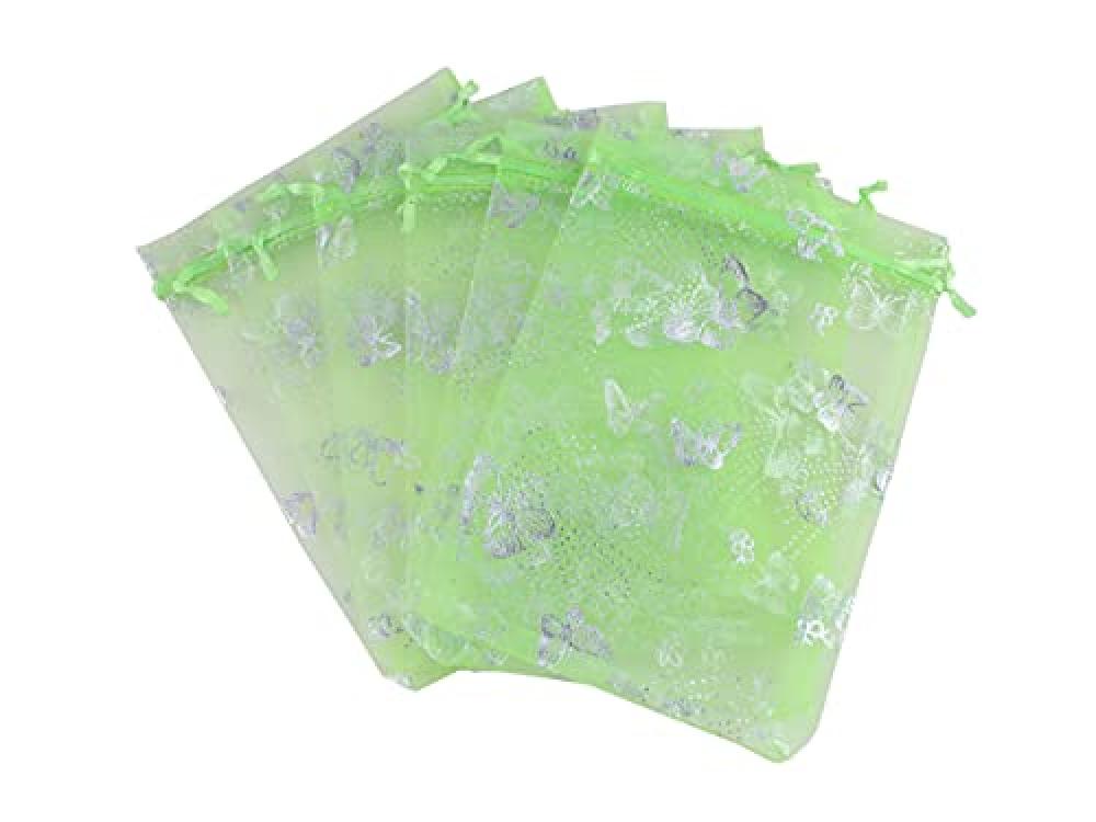 25 Pieces 3 Sizes Hot Stamped Butterfly Bags Jewelry Gift Bags Candy Bags Drawstring Wedding Bags Hot Stamped Gauze Bags Organza Bags Spice Bags AVE