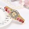 Rich In Flowers Vintage  Watch Rhinestone Bracelet Quartz Watch  Elegant Wear